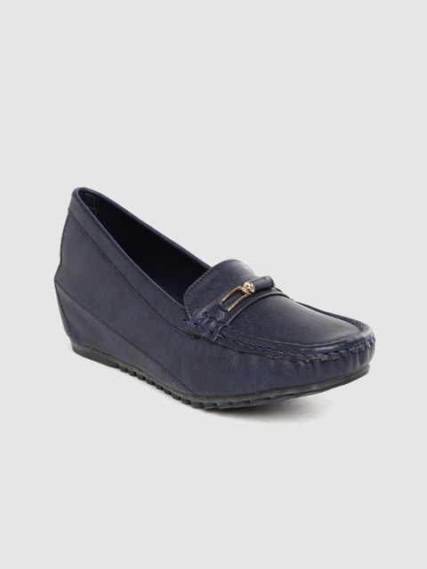 

Mast & Harbour Women Navy Blue Solid Wedged Pumps