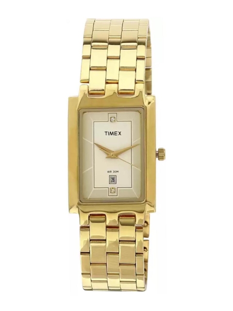 

Timex Men Off-White & Gold-Toned Analogue Watch TW00G50HH