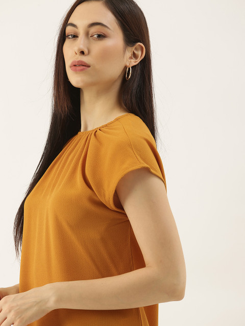 

her by invictus Mustard Yellow Extended Sleeves Regular Top