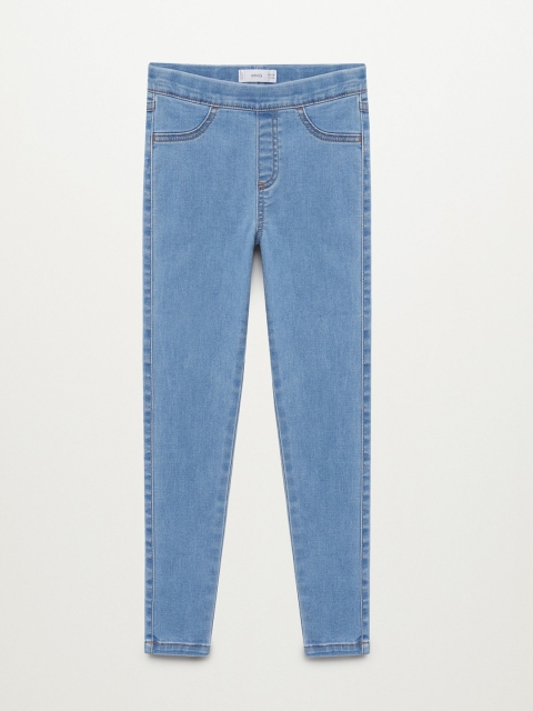 

Mango Kids Girls Blue Solid Sustainable Jeggings