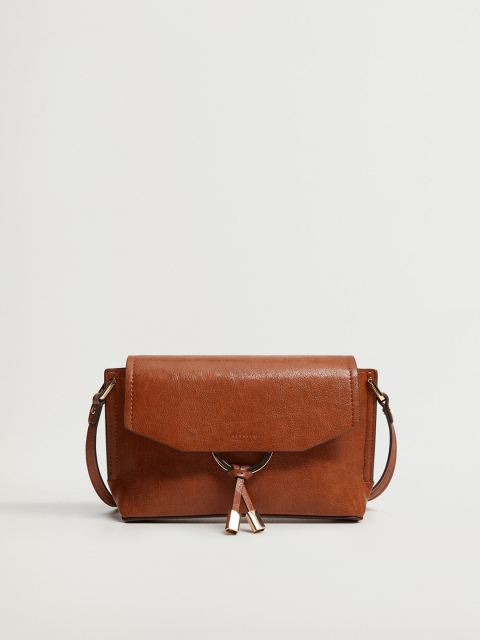 

MANGO Women Tan Brown Solid Sling Bag