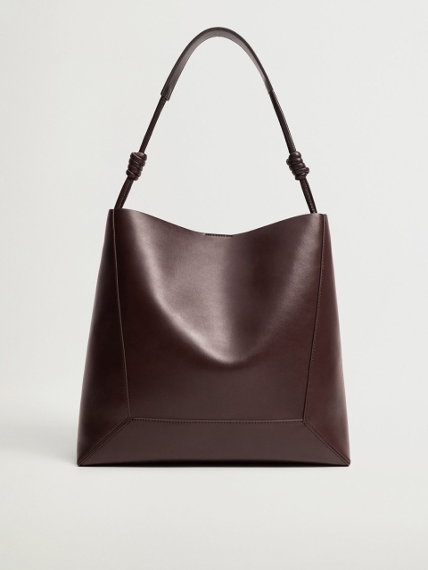 

MANGO Burgundy Solid Shoulder Bag with Detachable Velvet Finish Pouch