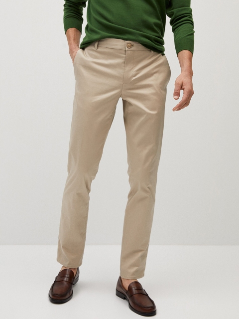 

MANGO MAN Sustainable Beige Dublin Slim Fit Solid Chinos