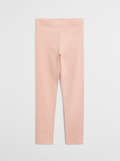 

Mango Kids Girls Peach-Coloured Solid Ankle Length Sustainable Leggings