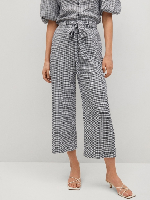 

MANGO Women Black & White Sustainable Checked Culottes