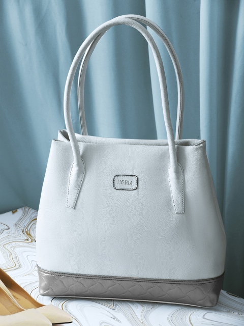 

HORRA White Solid Tote Bag