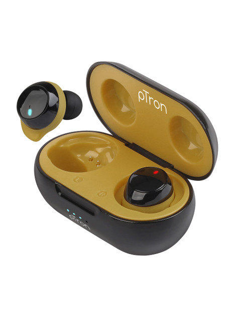 

pTron Black & Yellow Basspods 581 True Wireless Deep Bass Bluetooth Headphones