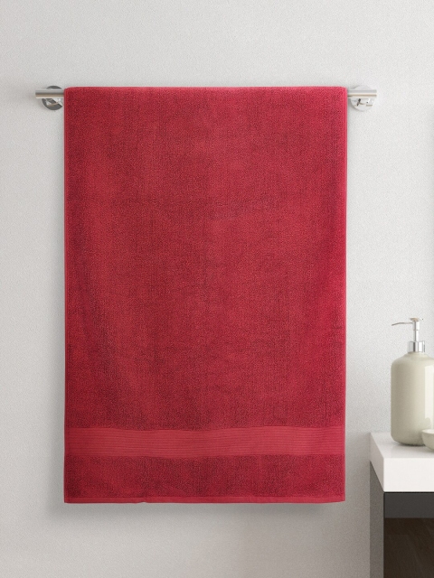 

Living scapes by Pantaloons Maroon Solid 550 GSM Bath Towel
