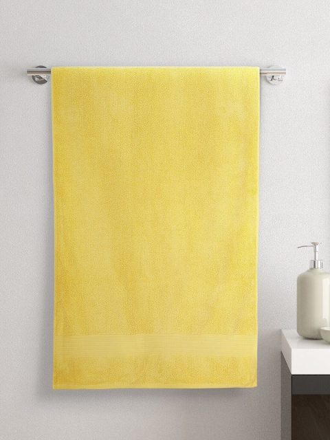 

Living scapes by Pantaloons Unisex Yellow Solid 550 GSM Bath Towel