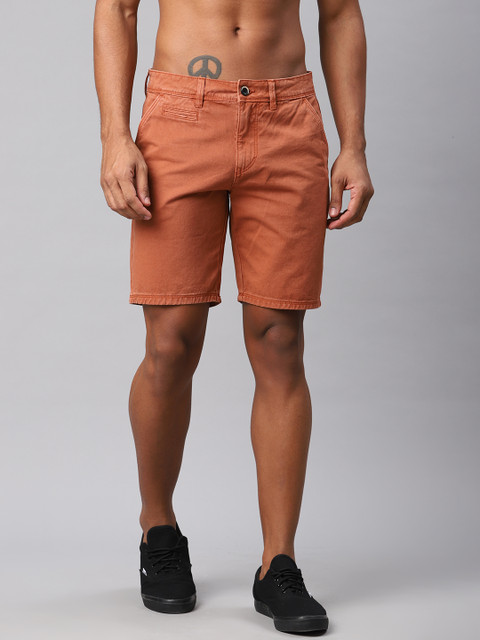 

Roadster Men Rust Brown Solid Regular Fit Shorts