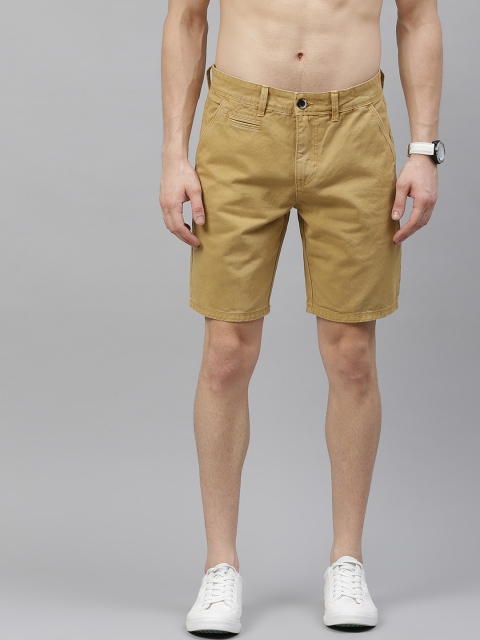 

Roadster Men Beige Pure Cotton Solid Regular Fit Chino Shorts