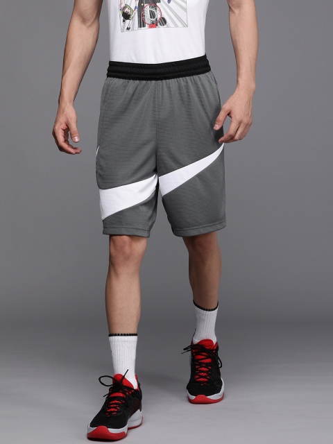 

Nike Men Grey Self Design Regular Fit Sports Shorts
