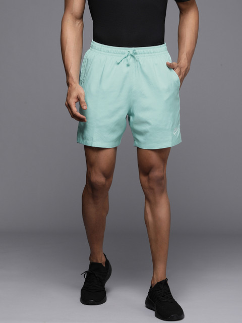 

Nike Men Green Solid Regular Fit Sports Shorts
