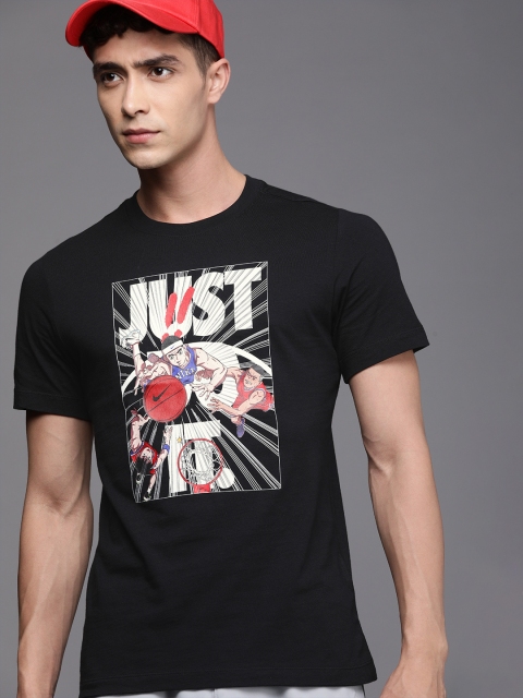 

Nike Men Black Printed Round Neck T-shirt