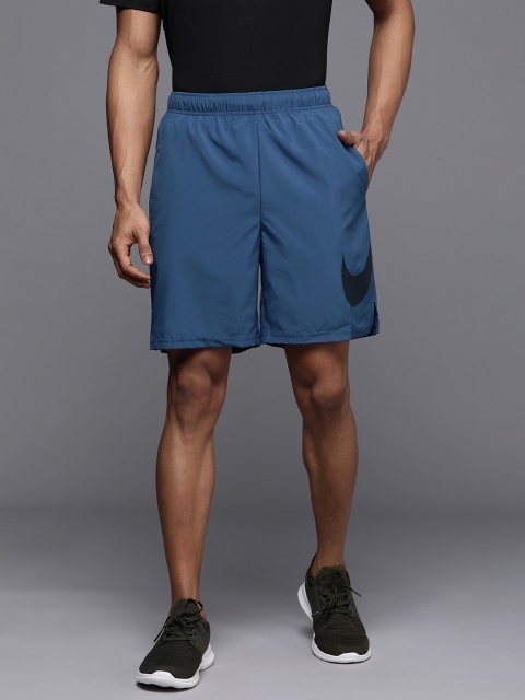 

Nike Men Blue Printed Regular Fit Sports Shorts