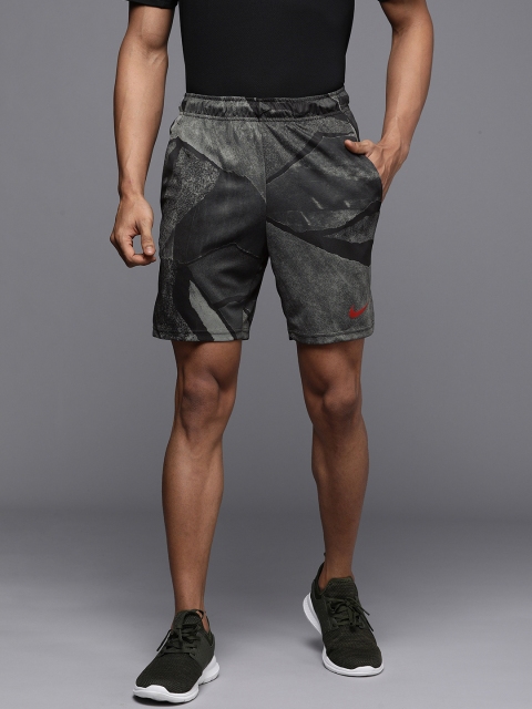 

Nike Men Black Printed Regular Fit Sports Shorts