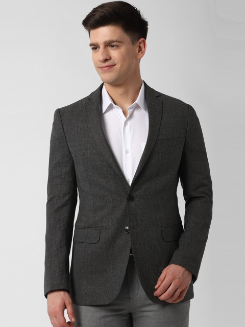 

Peter England Elite Men Grey Solid Slim-Fit Single-Breasted Formal Blazer