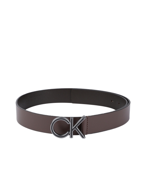 

Calvin Klein Men Brown Solid ENAMEL Leather Belt