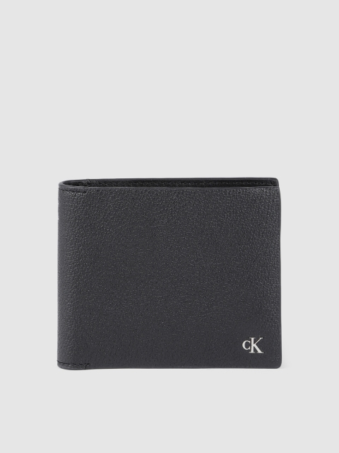 

Calvin Klein Men Black BILLFOLD Textured Two Fold Leather Wallet