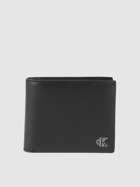 

Calvin Klein Men Black BILLFOLD Solid Two Fold Leather Wallet