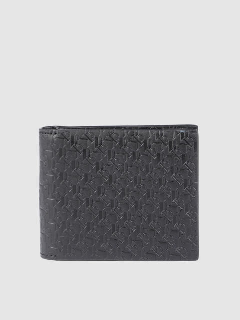 

Calvin Klein Men Black BILLFOLD Textured Two Fold Leather Wallet