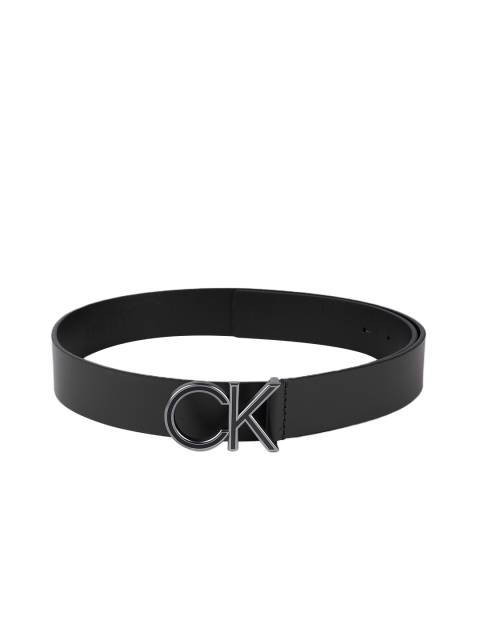 

Calvin Klein Men Black Solid ENAMEL Leather Belt