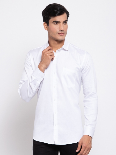 

Badoliya & Sons Men White Slim Fit Solid Casual Shirt