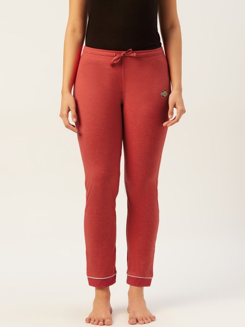 

Sweet Dreams Women Red Solid Pure Cotton Lounge Pants
