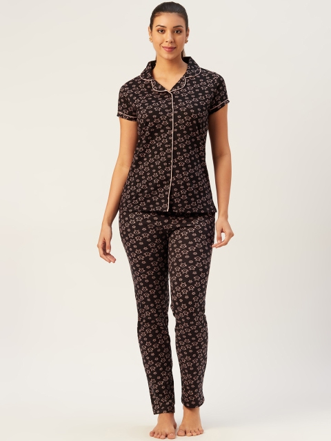 

Sweet Dreams Women Black & Pink Printed Night suit