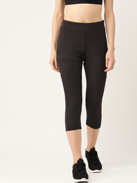 

Sweet Dreams Black Solid Knitted Regular Fit Capris