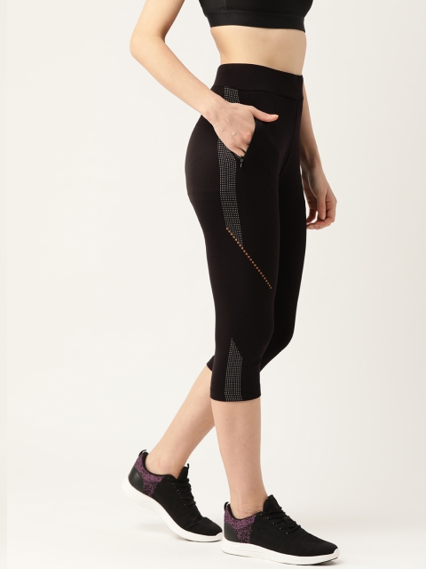 

Sweet Dreams Women Black Solid Regular Fit Capris