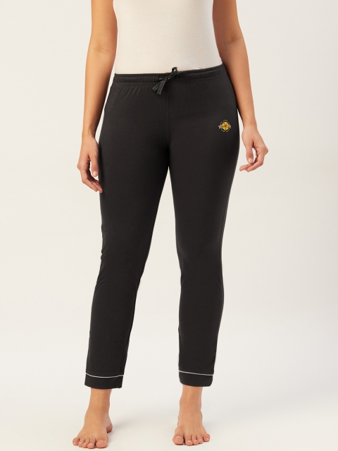 

Sweet Dreams Women Charcoal Grey Solid Knitted Pure Cotton Lounge Pants