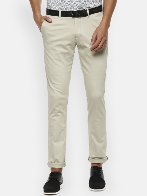

Van Heusen Sport Men Cream-Coloured Slim Fit Solid Regular Trousers