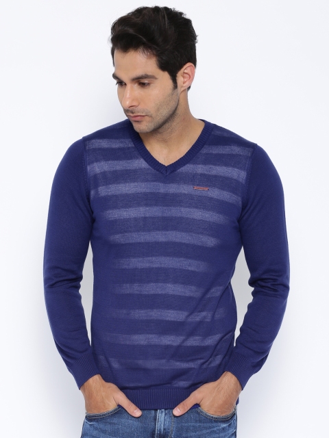 

SPYKAR Blue & White Striped Sweater