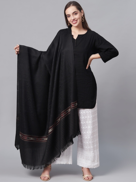 

Pashutsh Women Black Woven Design Designer Shawl