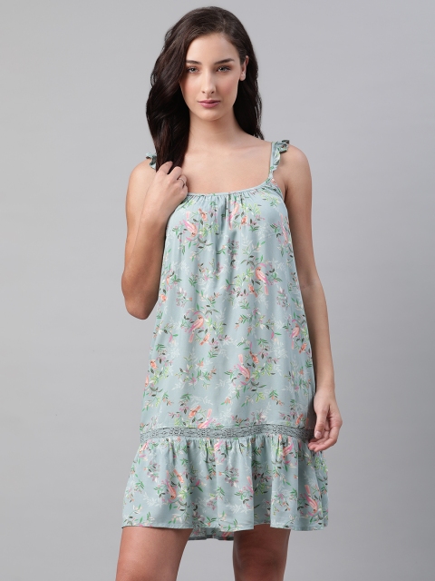 

Marks & Spencer Blue & Pink Floral Printed Nightdress