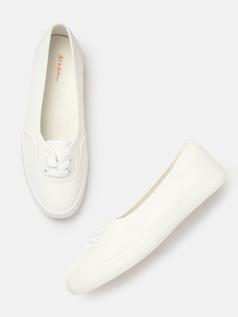 

Mast & Harbour Women White Slip-On Sneakers