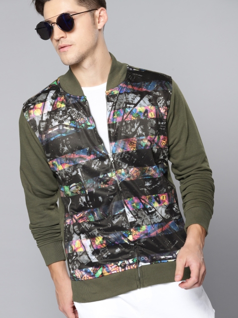 

Kook N Keech Black & Olive Green Printed Sweatshirt