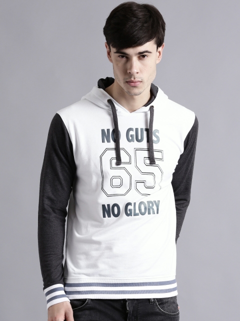 

Kook N Keech White Printed Hooded Sweatshirt
