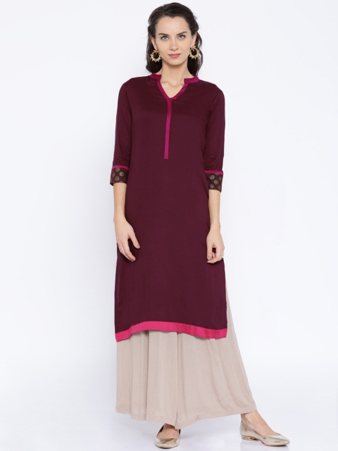 

Anouk Burgundy A-line Kurta