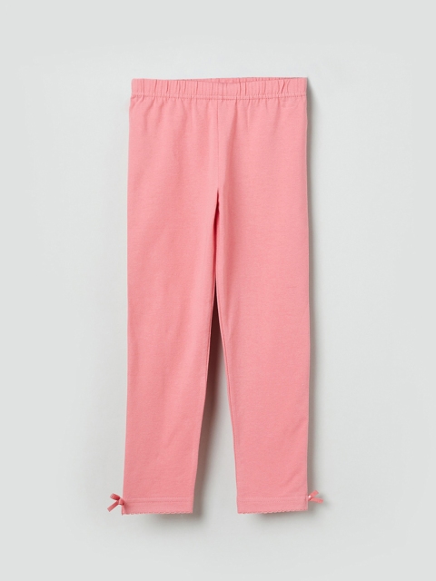 

max Girls Pink Solid Ankle Length Leggings