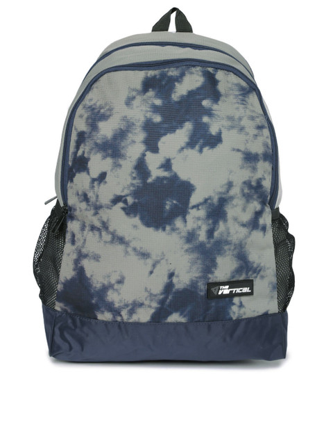 

THe VerTicaL Unisex Grey & Navy Printed Laptop Backpack