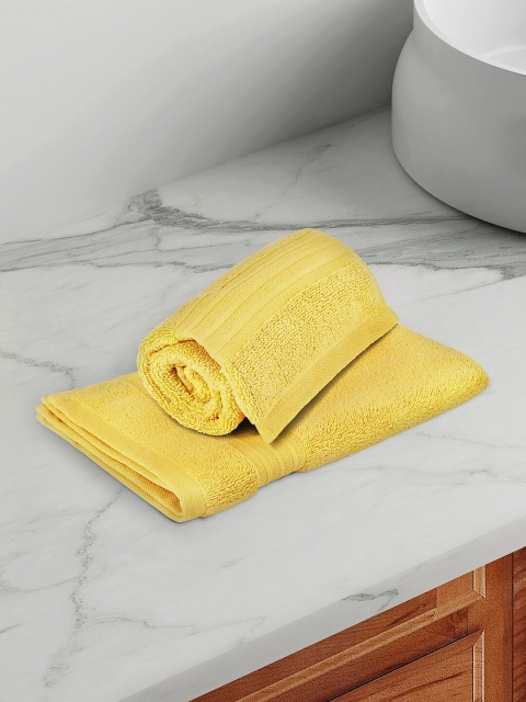 

Living scapes by Pantaloons Unisex Yellow Solid 550 GSM Hand Towel
