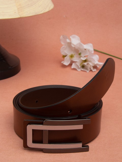 

Carlton London Men Brown Solid Leather Belt
