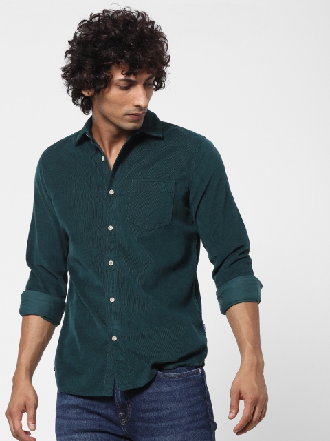 

Jack & Jones Men Green Casual Corduroy Shirt