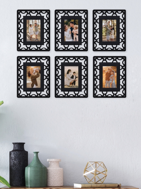 

RANDOM Set Of 6 Black Solid Synthetic MDF Wood Individual Wall Photo Frames