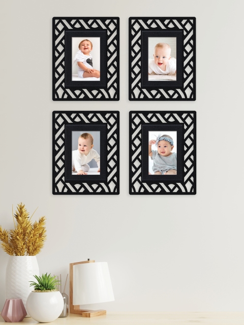 

RANDOM Set Of 4 Black Textured Wall Photo Frames
