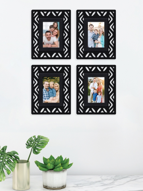 

RANDOM Set Of 6 Black Solid Synthetic MDF Wood Individual Wall Photo Frames