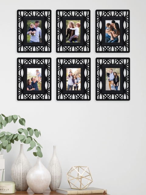 

RANDOM Set Of 6 Black Self-Design Wall Photo Frame