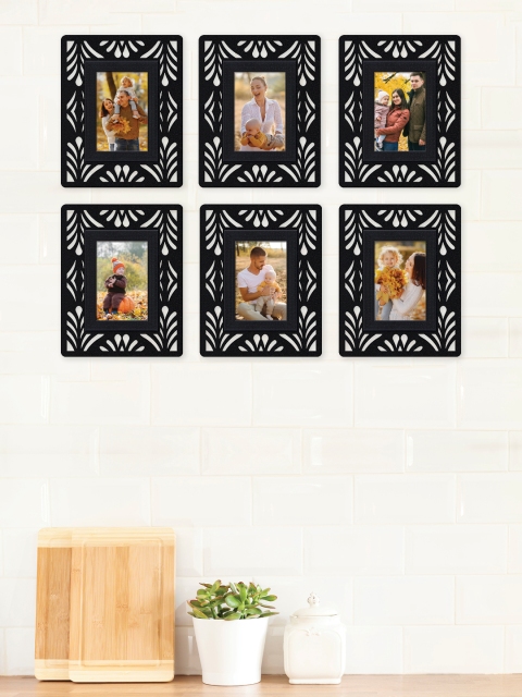 

RANDOM Set Of 6 Black Solid Synthetic MDF Wood Individual Wall Photo Frames